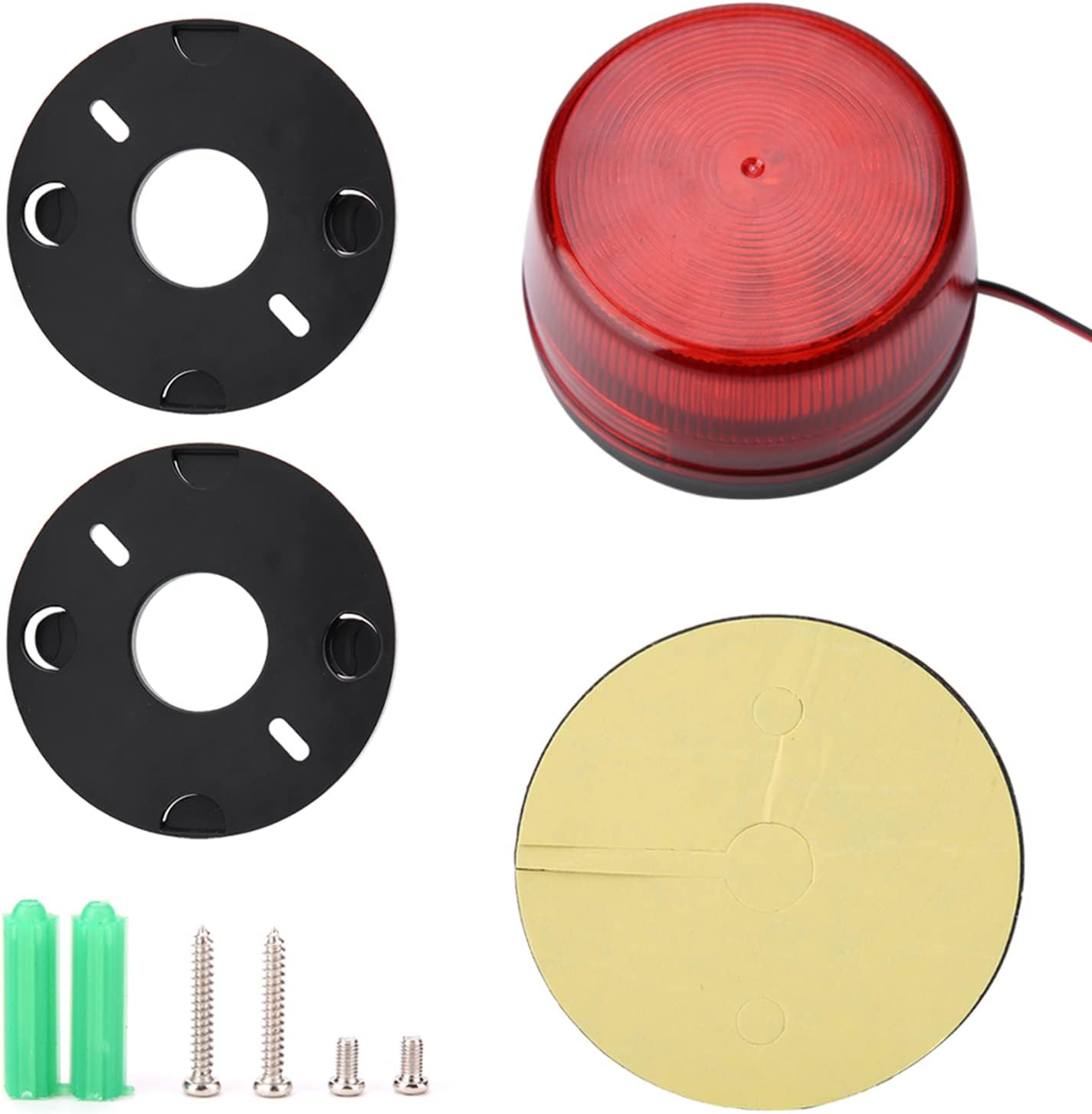 Red LED Flashing Lamp, Security Alarm 12V Strobe Signal Warning Lights Continuously and Flashing Fast. Better Effect for Various Road Cones, Columns image number 4