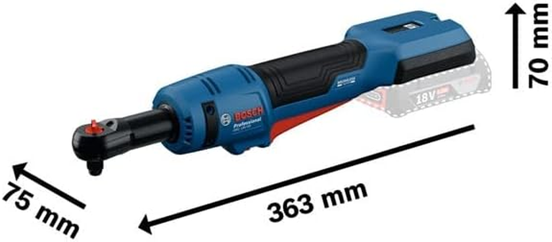 Bosch Professional 18V System Cordless Ratchet Shank GRC 18V-60 image number 3