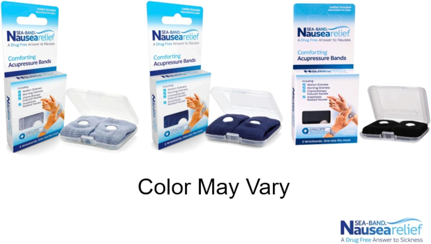 Sea-Band Wristband, Adult, Colors May Vary, 1 Pair, Anti-Nausea Acupressure Motion or Morning Sickness, 2 Count (Pack of 1) image number 5