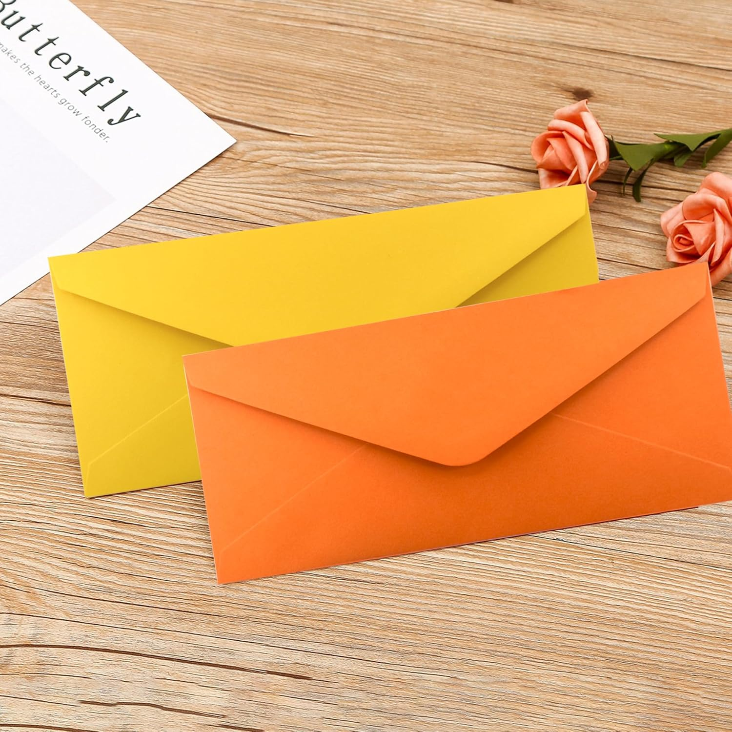 VANRA 150 PCS Colorful Envelopes #10 Business Envelopes Bulk with V Flap for Office Checks, Letter Mailing Invoices, Party Invitations, 4.13 X 9.49 in (15 Assorted Colors) image number 5