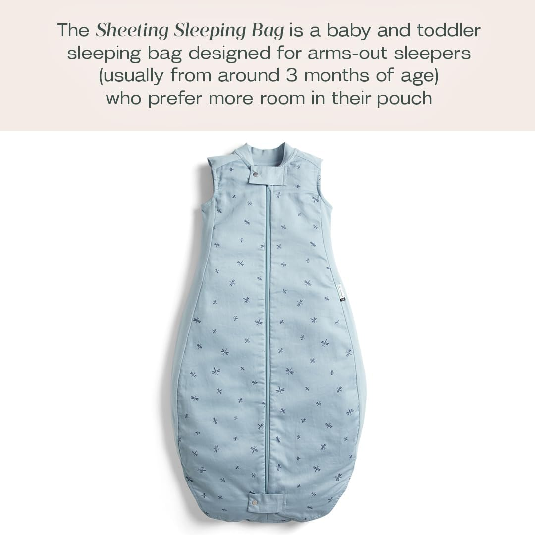 Ergopouch Premium Sleeping Bag 1.0 TOG &ndash; 4&ndash;6 Years &ndash; Dragonflies Print &ndash; a Premium, Silky-Smooth, Wider-Fit Sleeping Bag &ndash; 400 Thread Count Organic Cotton &ndash; for Toddlers and Preschoolers image number 2