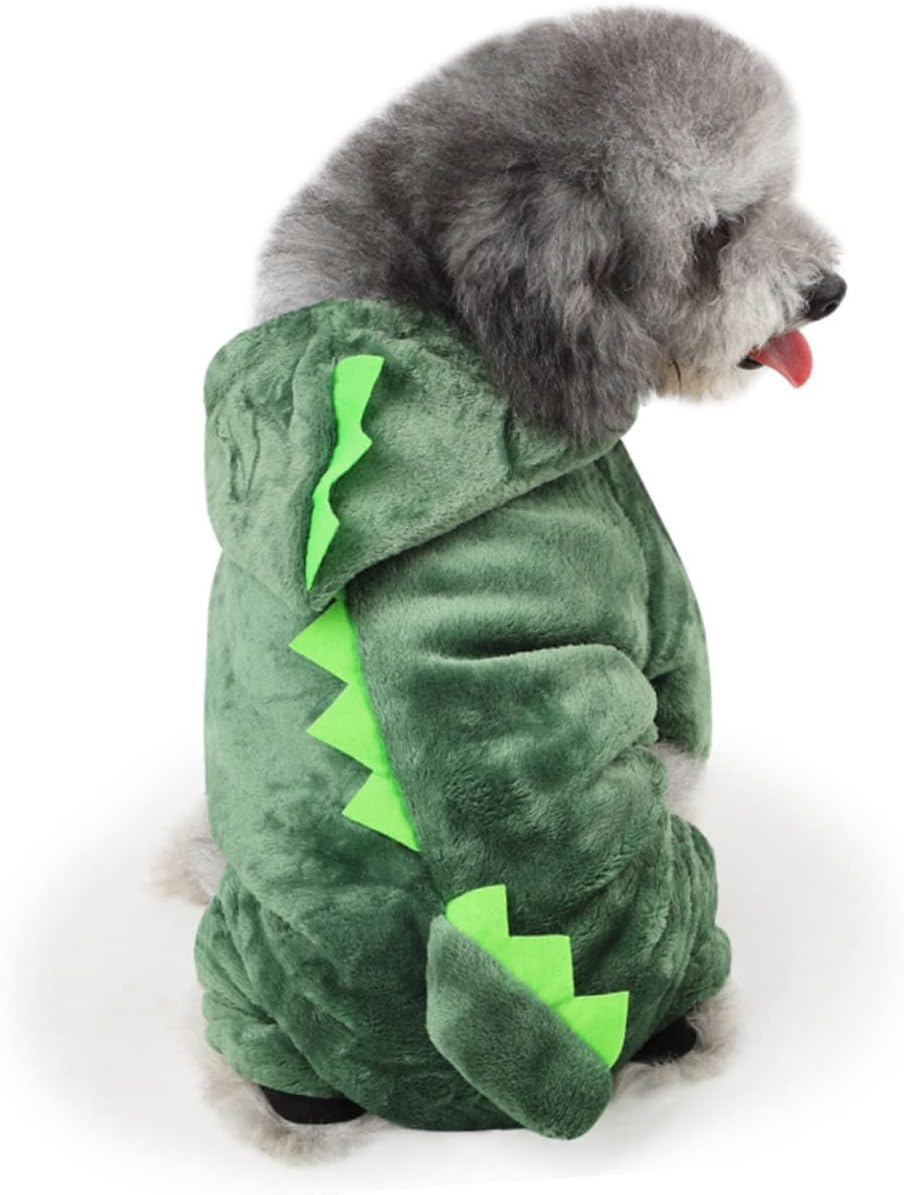 Halloween Dog Costume Dinosaur Dog Outfit Large Size Warm Pet Clothes Winter Jumpsuit