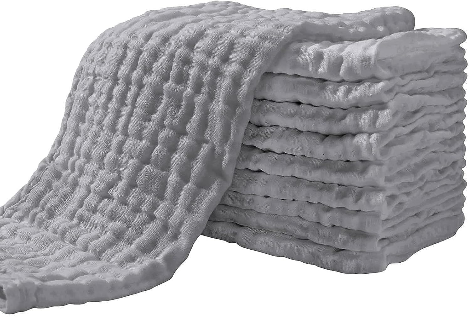 Yoofoss Muslin Burp Cloths for Baby 10 Pack 100% Cotton Baby Washcloths for Boys Girls Large 20 Feet 'X10 Inches Super Soft and Absorbent Dark Blue