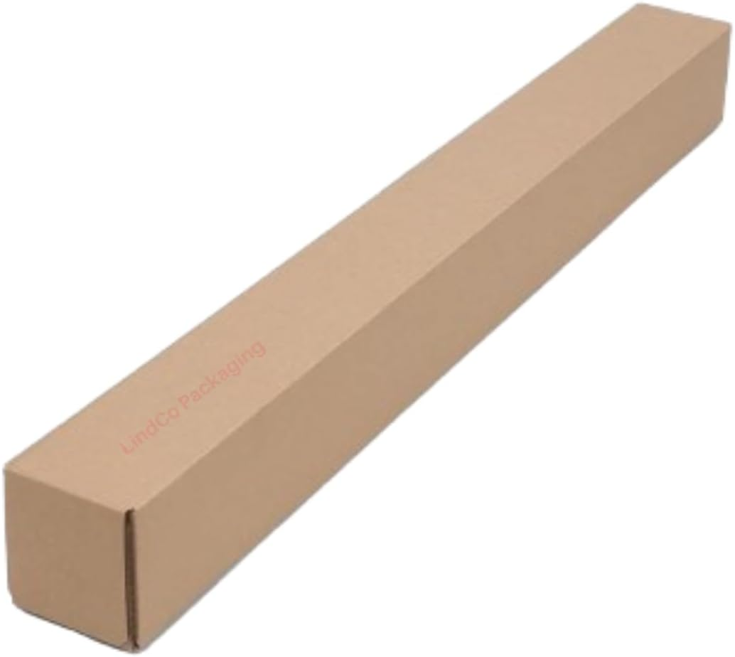 5 Pack Rectangular Tube Mailing Boxes 65 X 65 X 610Mm, Sturdy Cardboard Shipping Tubes for Posters, Artwork, Documents image number 1