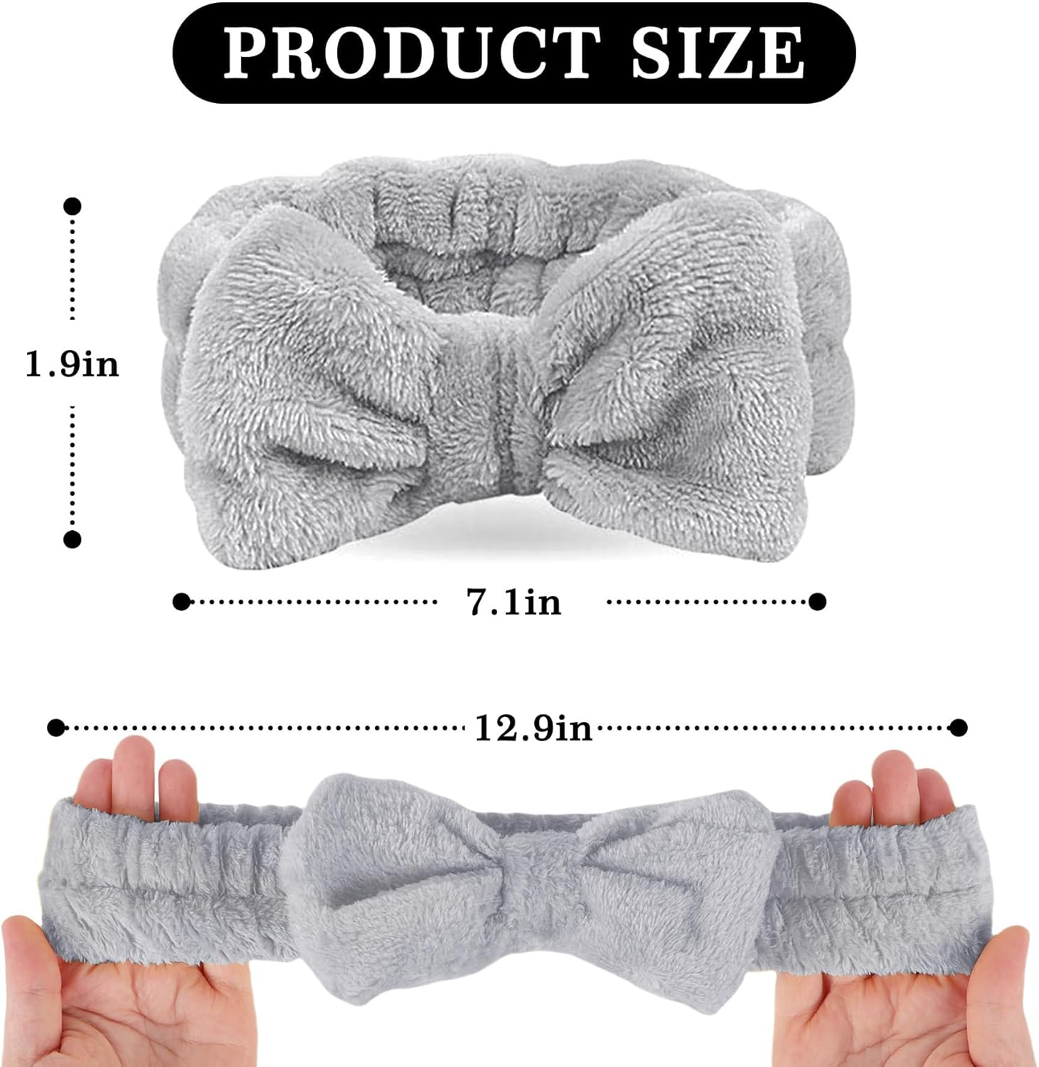 Spa Makeup Headband &ndash; Soft, Fluffy Hairband for Makeup, Skincare & Spa &ndash; Adjustable, Comfortable Fit in Vibrant Colors, Non-Slip & Stretchy Fabric