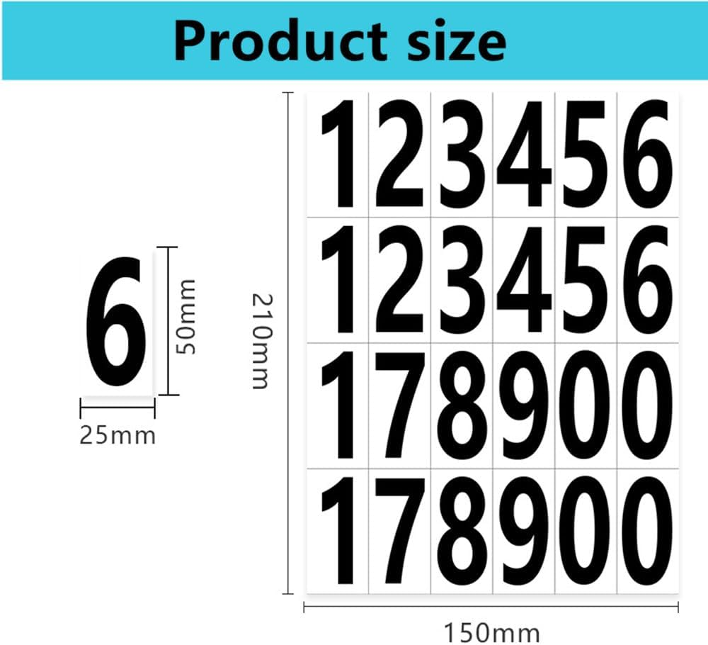10 Sheets Numbers Stickers Mailbox Numbers, 2 Inch Small Letter for Mailbox, Sign, Window, Door, Car, Truck, Home, Business, Address Number Business Signs Black on White image number 6