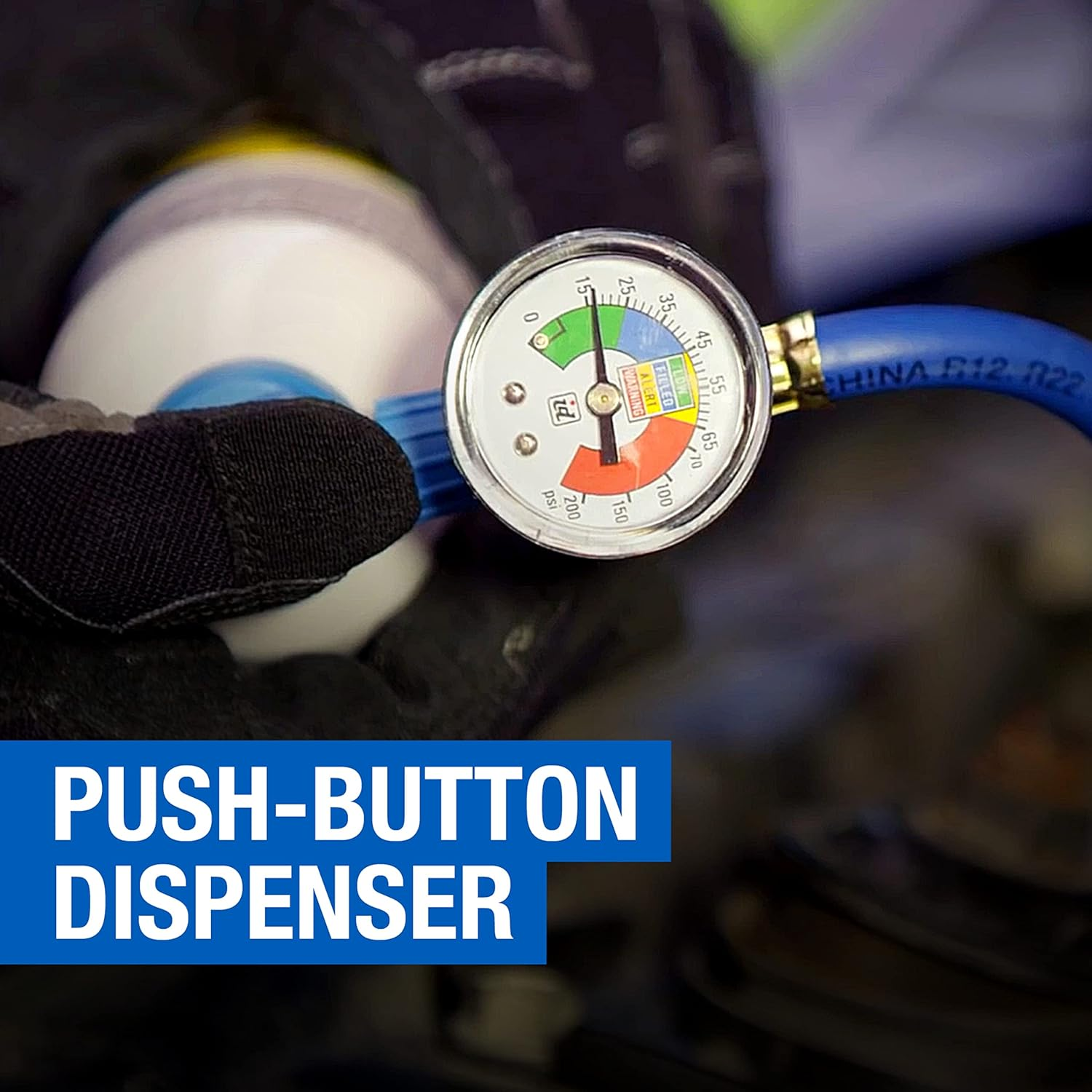 Interdynamics Mac-134 Ez Chill Refrigerant Refill with Charging Hose and Gauge - 18 Oz.