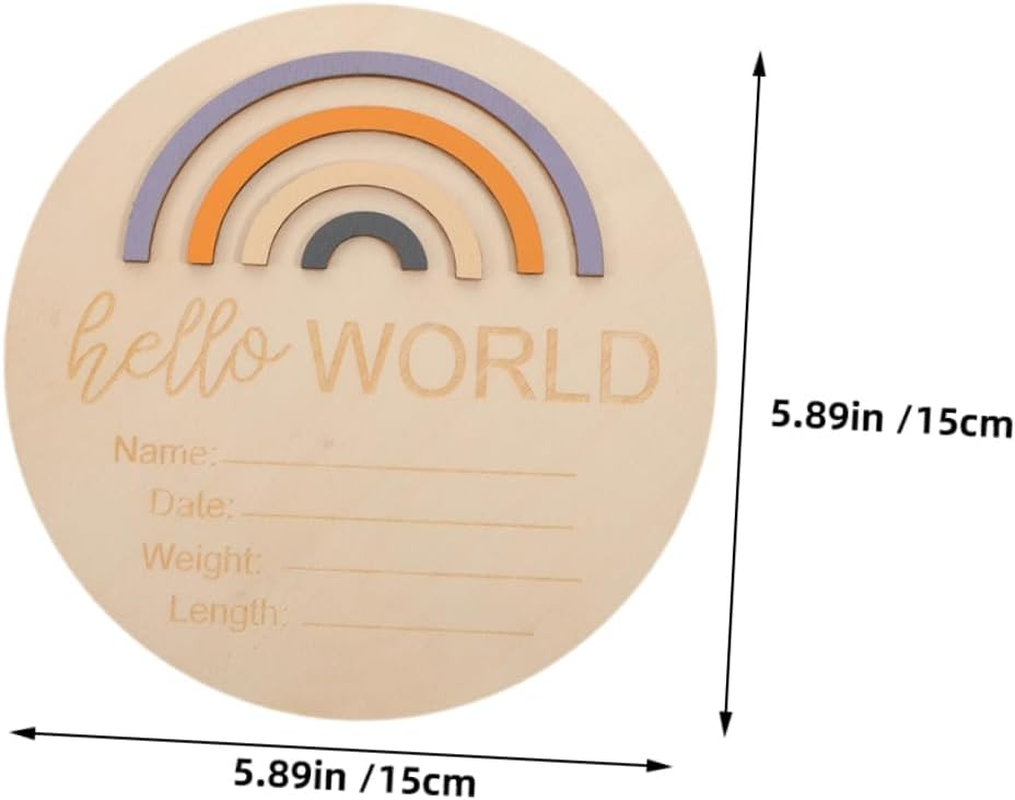 2Pcs Wooden Milestone Cards Monthly Milestone Cards for Months Signs for Nursery Decor and Birth Announcement image number 2