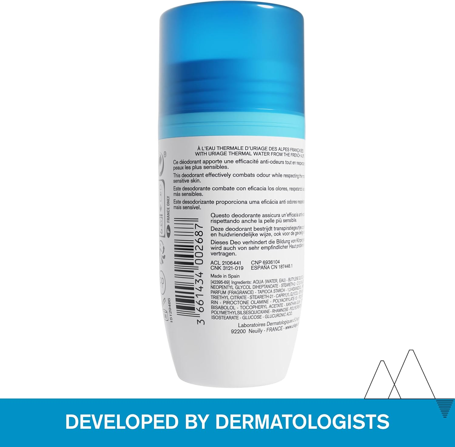 Uriage Gentle Roll-On Deodorant for Sensitive Skin - Odour Protection for 24 Hours - Ultra Fresh Fragrance - Unisex - Wide Roll-On, No White Stains - No Alcohol, No Aluminium Salt - 50 Ml image number 5