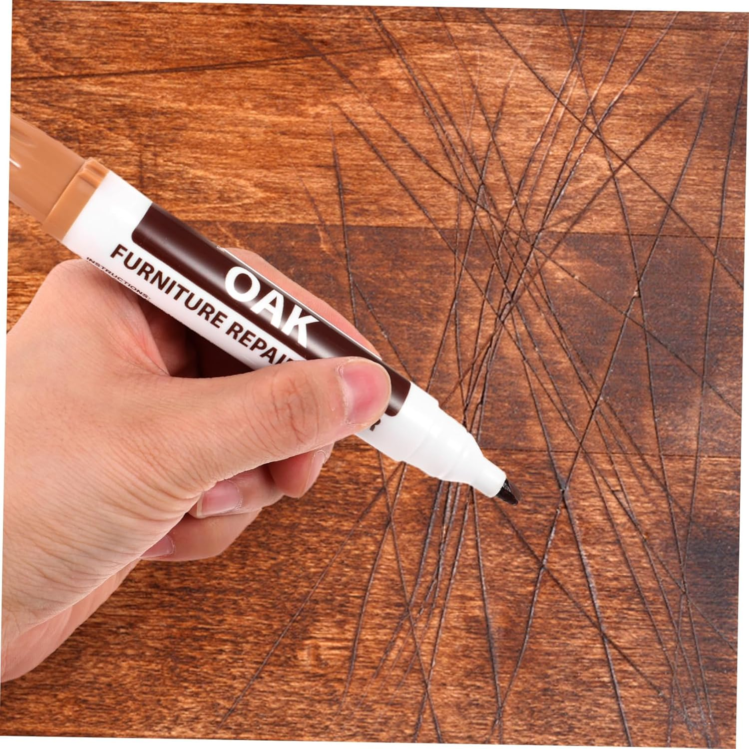 Furniture Touch-Up Markers and Wax Repair Kit for Wooden Furniture and Floors, Multi-Color Scratch Repair Pens 6 6 Set for Home Wood Surface Restoration image number 5