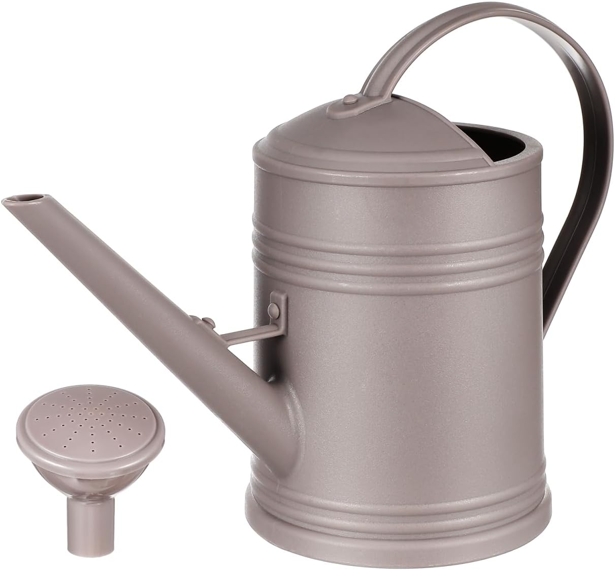 Grey Plastic Watering Can with Long Spout 2L Capacity for Indoor and Outdoor Plant Care Removable Nozzle for Watering