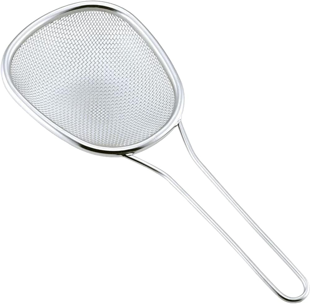 Shimomura 44108 Colander for Scoop Frying Foods Together, Oil Colander, Small, Made in Japan, Dishwasher Safe, Easy to Fry Twice, Oval Shape along the Side of the Pot, Compact Tempura, Vegetables,