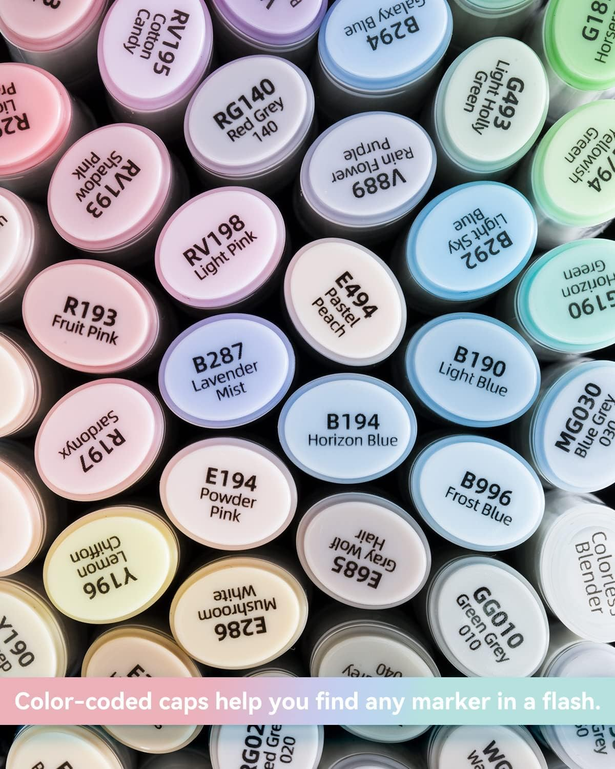 Ohuhu Alcohol Markers 48 Pastel Colors- Double Tipped Art Marker Set for Artists Adults Coloring Sketching Illustration - Chisel & Fine Dual Tips - Oahu of Ohuhu Markers - Alcohol-Based Refillable Ink image number 3