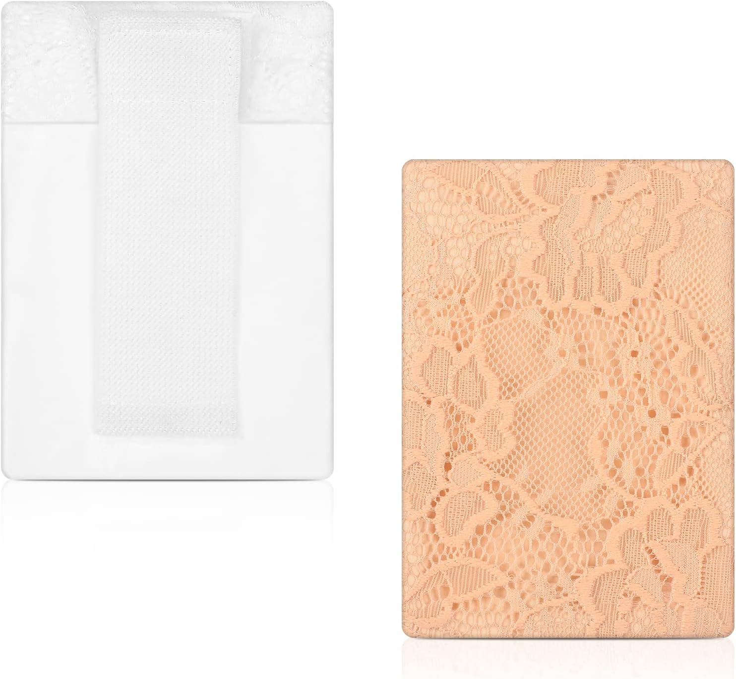 Saintrygo 2 Pcs Bra Wallet Lace Women Travel Bra Pocket Pouch Breathable Latent Wallet Secret Pocket Discrete Latent Travel Pouch Money Belt for Wome, White, Beige, Hidden Bra Wallets image number 6