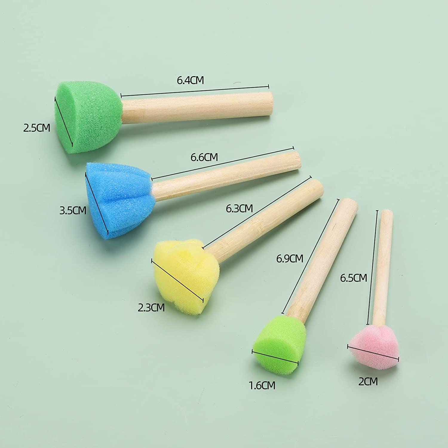 19 Pcs Kids Paint Brush Set with Plastic Paint Pallete - All-Purpose Paint Brushes for Kids or Students to Paints on School Project or Art Class image number 6