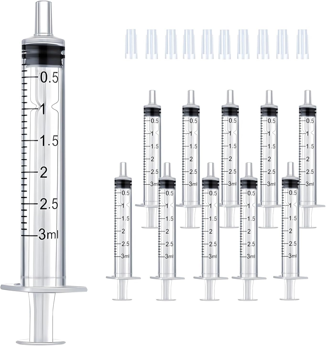 3Ml Bulk Plastic Syringe, without Needle, Liquid Measuring Syringe Tools with Measurement for Scientific Labs, Liquid Measuring, Industrial, Home Care (Individually Sealed-10Pcs) image number 3