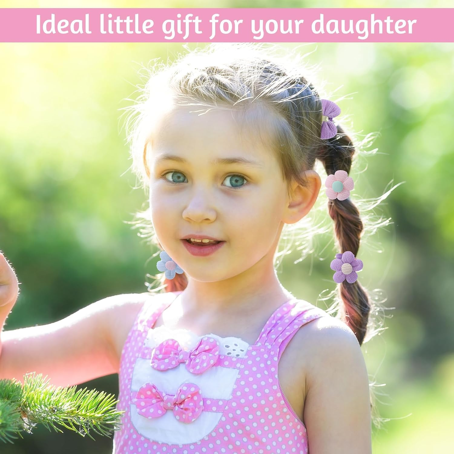 Toddler Hair Ties, 24 Pcs Small Hair Ties, No Crease Baby Hair Ties, Hair Tie Bows Cute Flower Elastic Scrunchies, Little Girls Hair Accessories for Baby Girls Infants Toddlers Kids image number 4