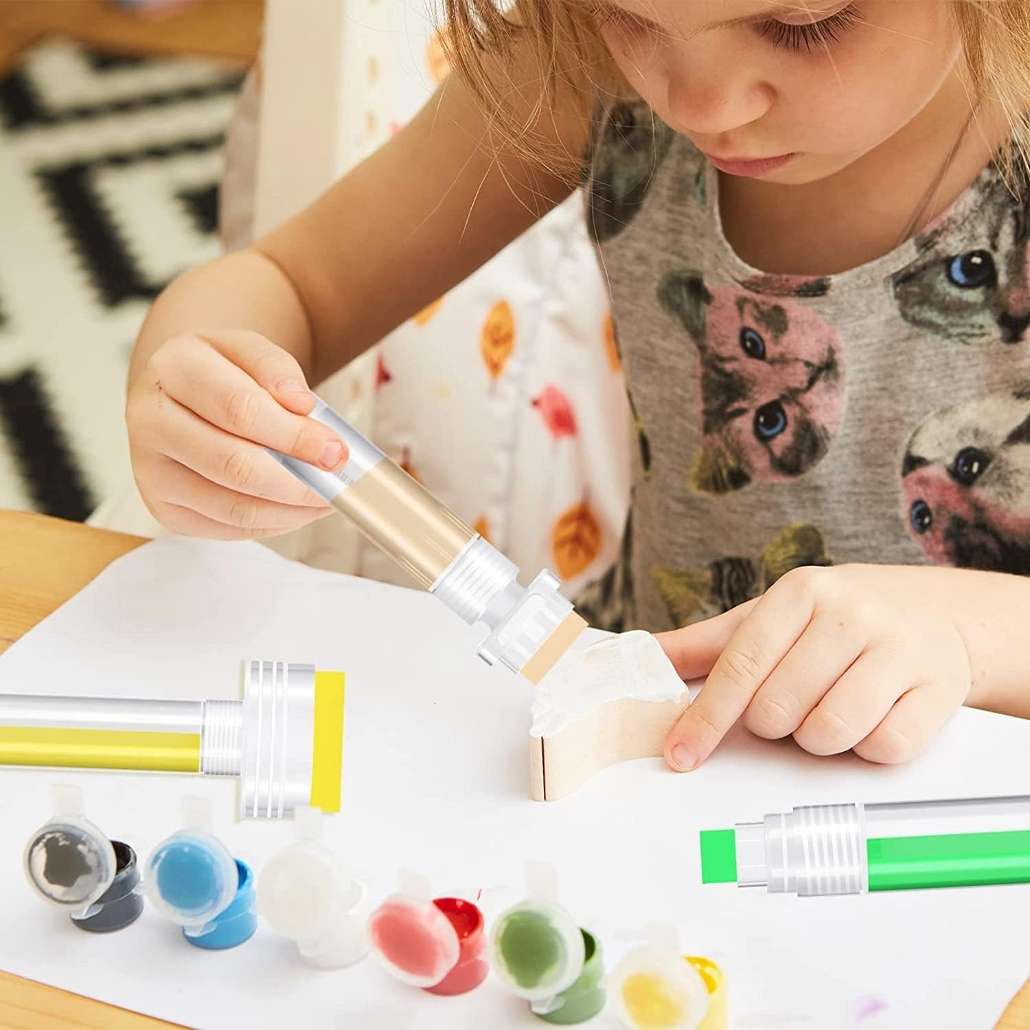 Aribrnten 5 Pack Graffiti Markers Refillable Paint Markers Touch up Paint Pen for with 5 Replacement Tips (50 Mm, 30 Mm, 15 Mm)