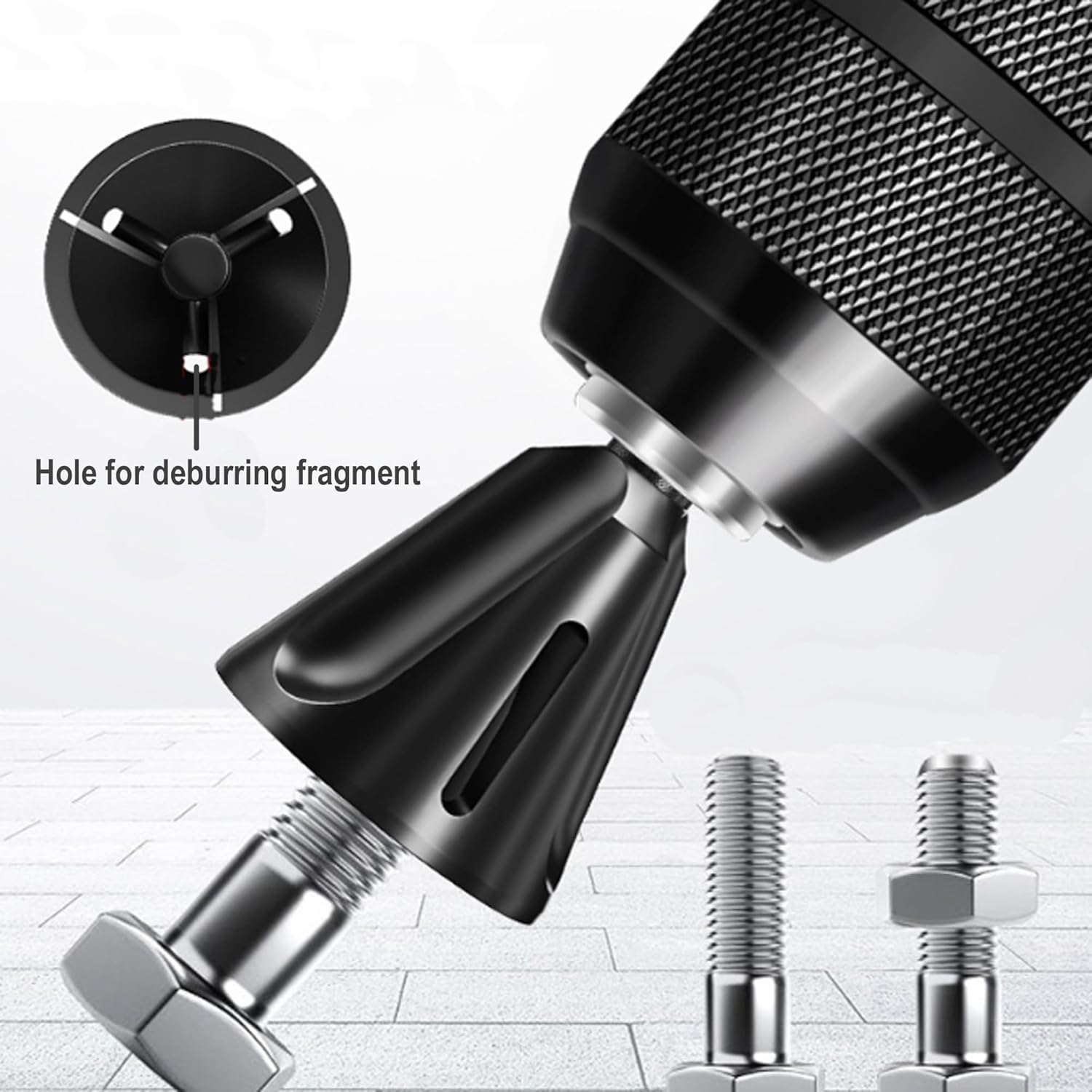 Yenghome Deburring External Chamfer Tool,Upgraded 3 Blade Tungsten Steel Chamfer Deburring Tool Bolt Fixer Burr Removal for Metal