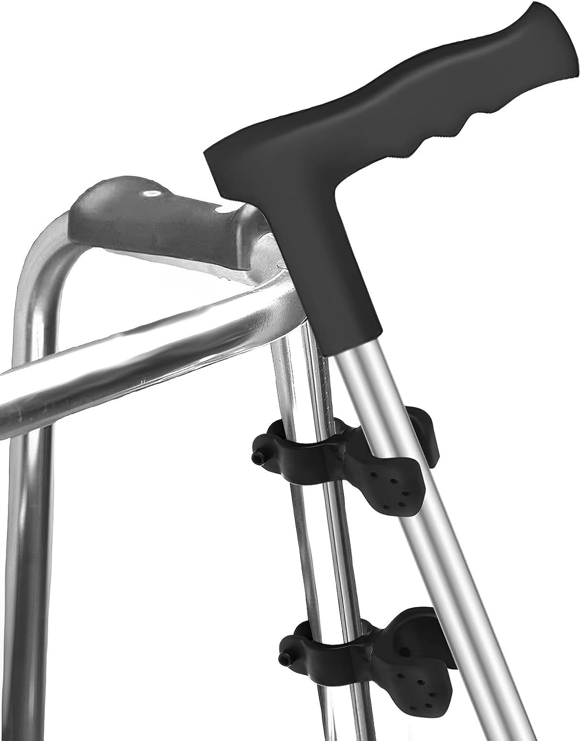 2Pcs Walking Stick Holder, Crutch Holder for Mobility Scooter with 360 Degree Rotatable Clip, Walking Stick Holder for Mobility Scooter, Easy Attach Mobility Scooter Accessories UK image number 5