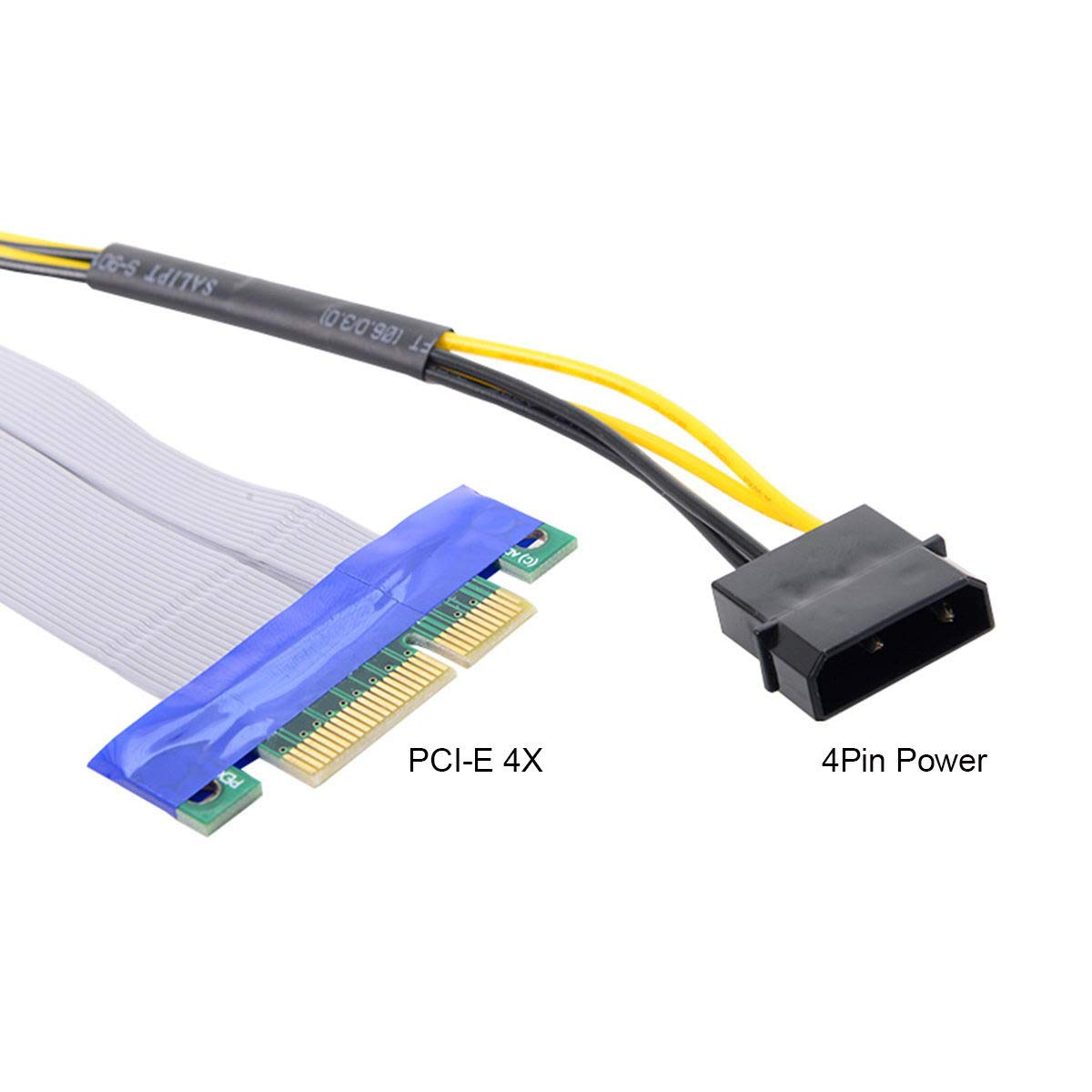 CY PCI-E Express 4X to 16X Flex Cable Riser Card Extender Converter Adapter with 4Pin 15Cm image number 6