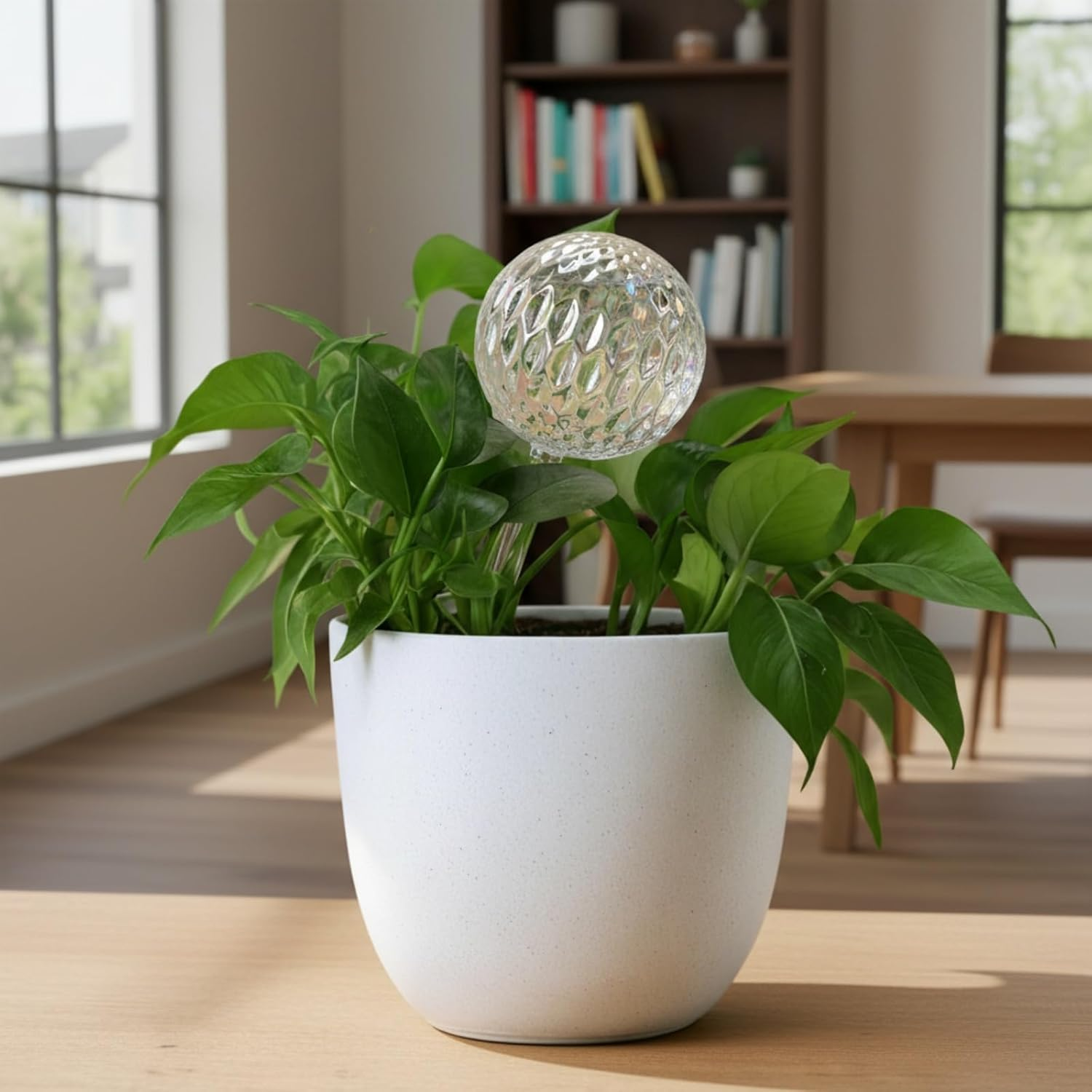 Crystal Clear Self-Watering Globe, Iridescent Glass Plant Watering Bulb, Decorative Indoor Outdoor Plant Care, Diamond Pattern Design image number 1