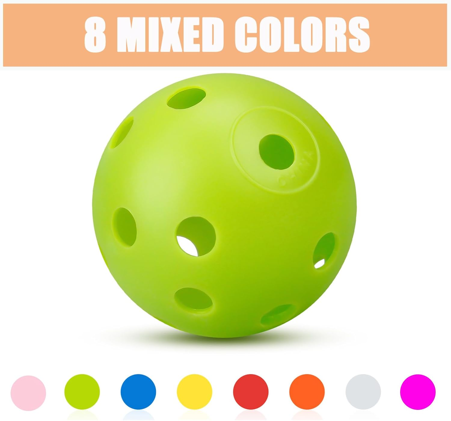 24 Pack Practice Golf Balls 42 Mm Limited Flight Plastic Golf Training Airflow Hollow Ball for Driving Range Swing Practice Backyard Indoor Outdoor Home image number 2