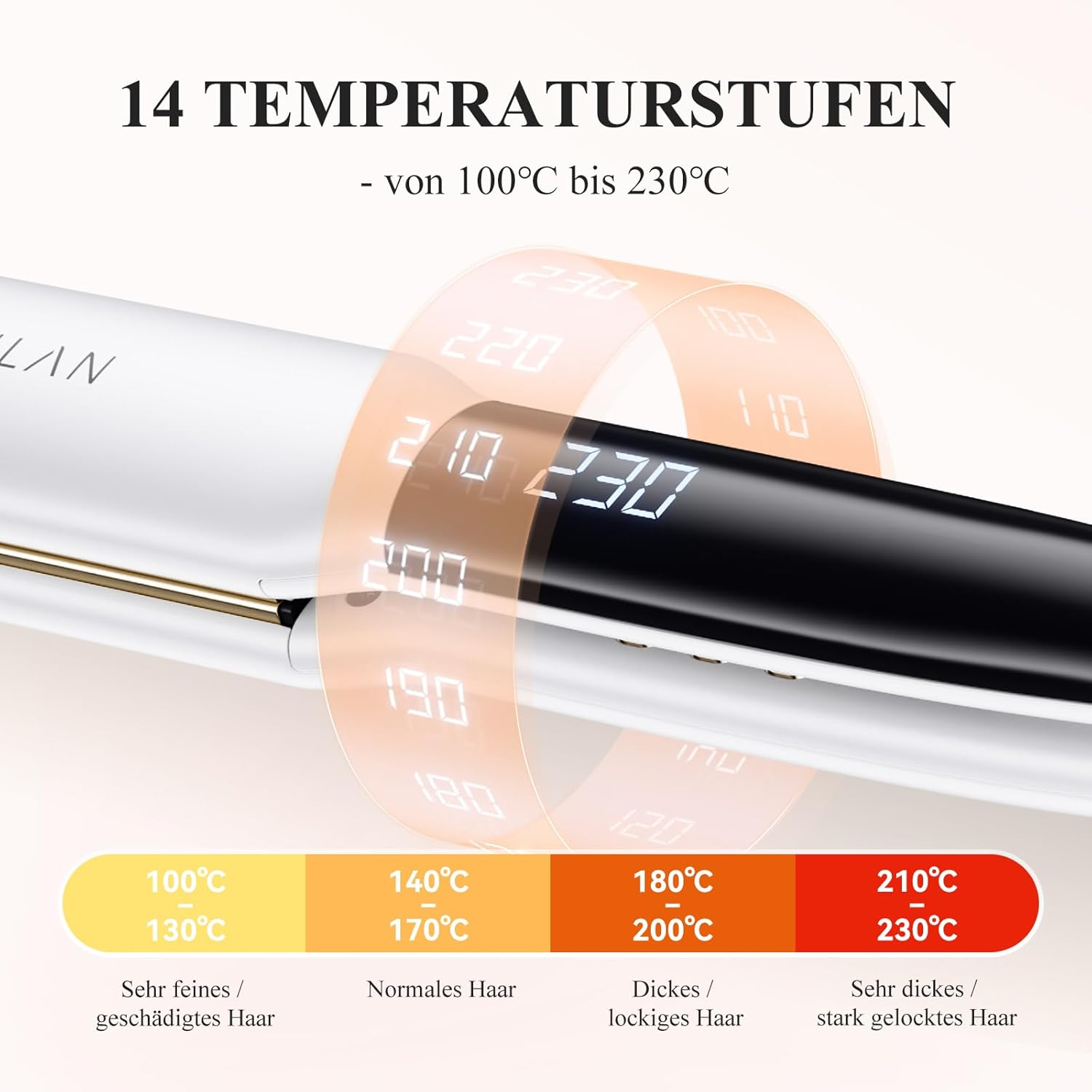 ANLAN Hair Straightener and Curler 2-In-1 Professional Ion Hair Straightener Anti-Static Infrared Hair Straightener for Smooth Shiny Hair Professional Results 150-230&deg;C Ceramic Coating LCD Display image number 3