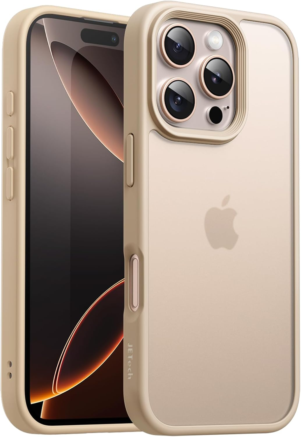 Jetech Matte Case for Iphone 16 Pro 6.3-Inch, Shockproof Military Grade Drop Protection, Frosted Translucent Back Phone Cover, Anti-Fingerprint (Natural Titanium)