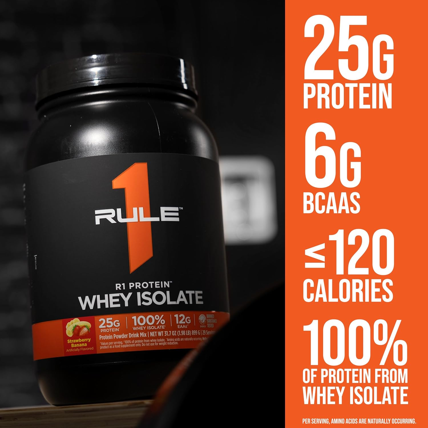 Rule 1 100% Whey Protein Isolate and Hydrolysate Protein Powder 1.98 Lb, Mint Chocolate Chip (28 Servings) image number 3