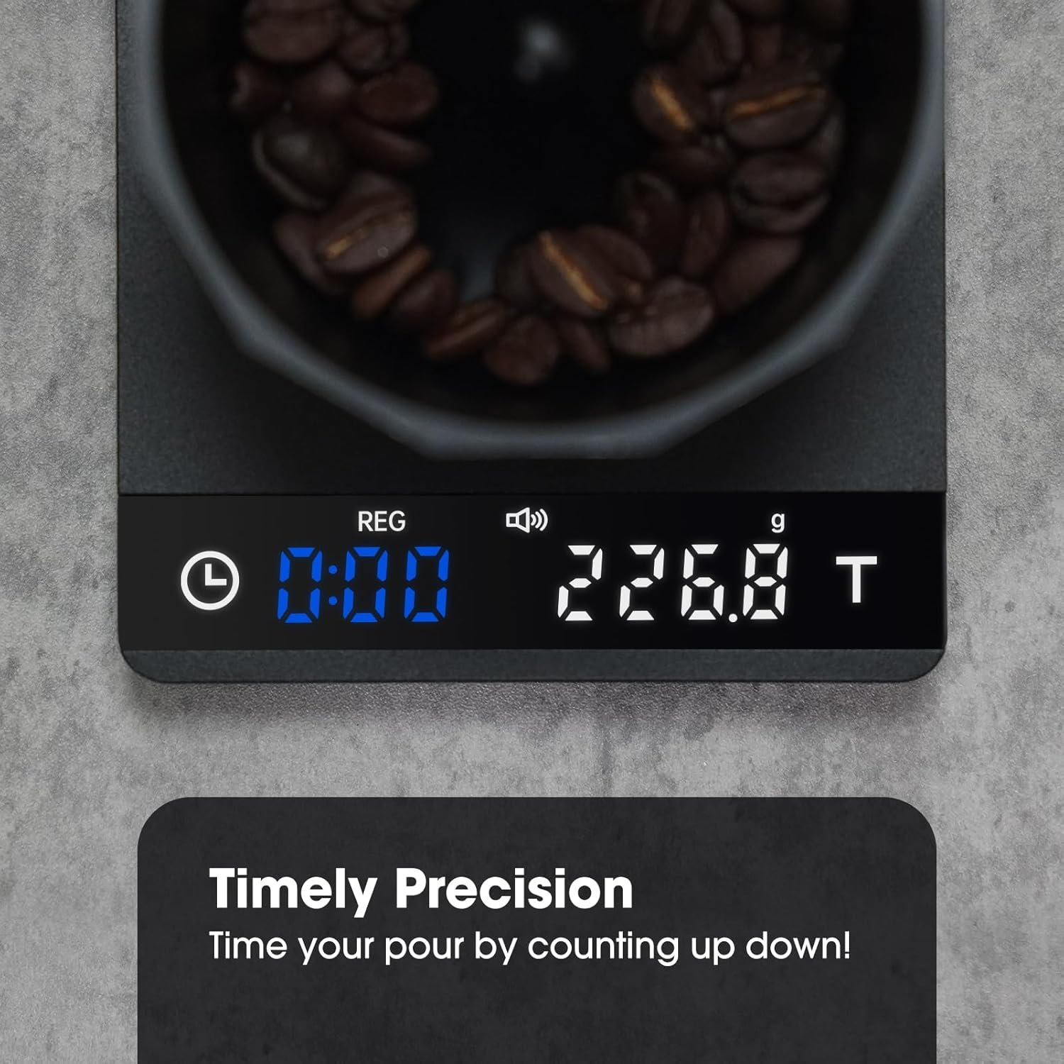 Mini Coffee Scale with Timer, Espresso Scale with Auto Timing, 3 Mode for Espresso Machine and Pour Over, 2Kg/0.1G High Precision Scale, Anodized Aluminum Body with LED Display, Rechargeable image number 5