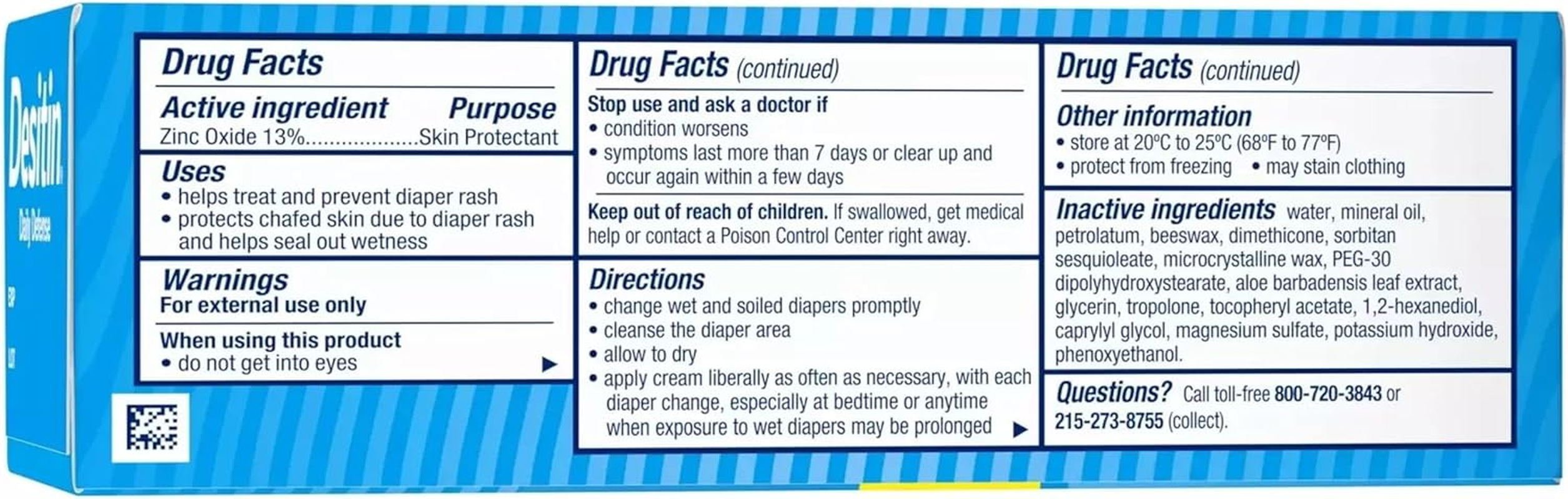 DESITIN Rapid Relief Zinc Oxide Diaper Rash Cream 4 Oz ( Pack of 3) image number 1