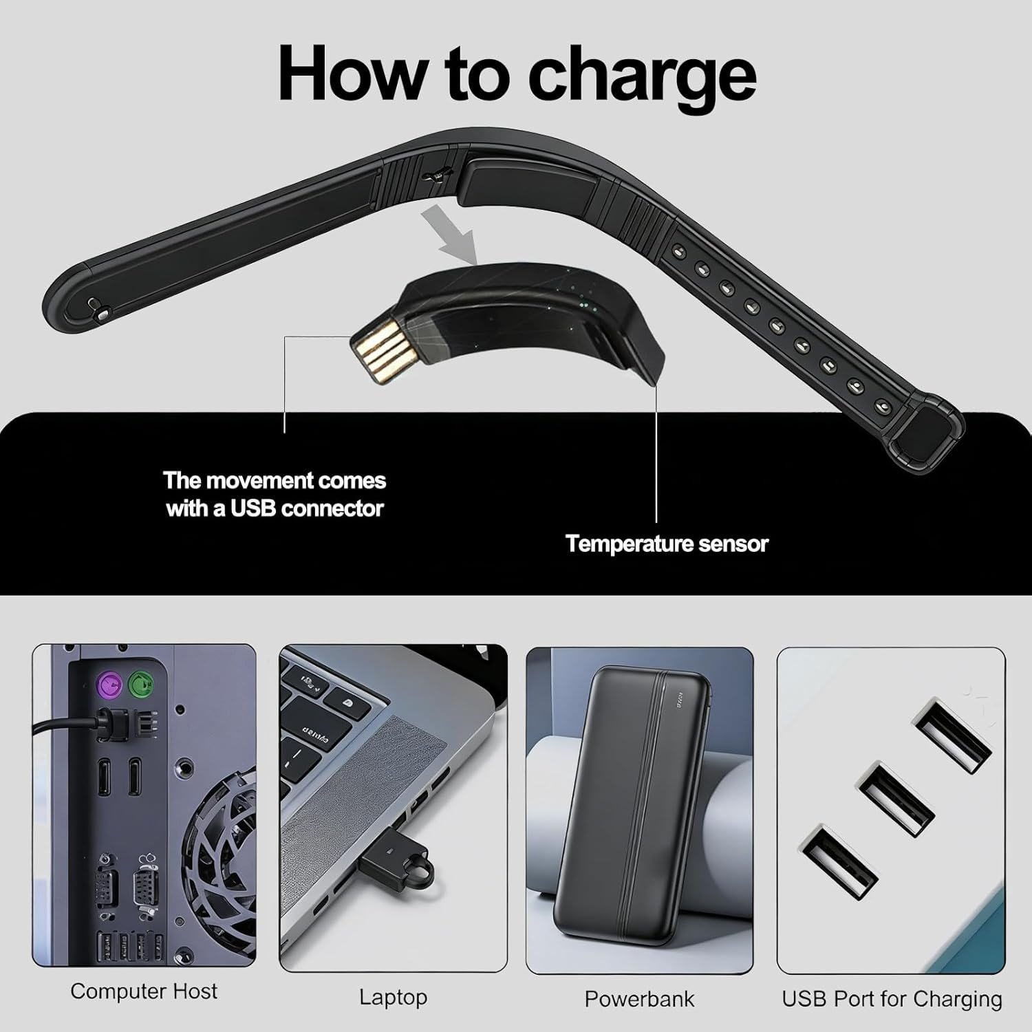 LED Digital Sport Watch Waterproof Fitness Tracker with Pedometer Calorie Counter Vibration Alert USB Rechargeable Silicone Wristband for Men Women (Black) image number 3