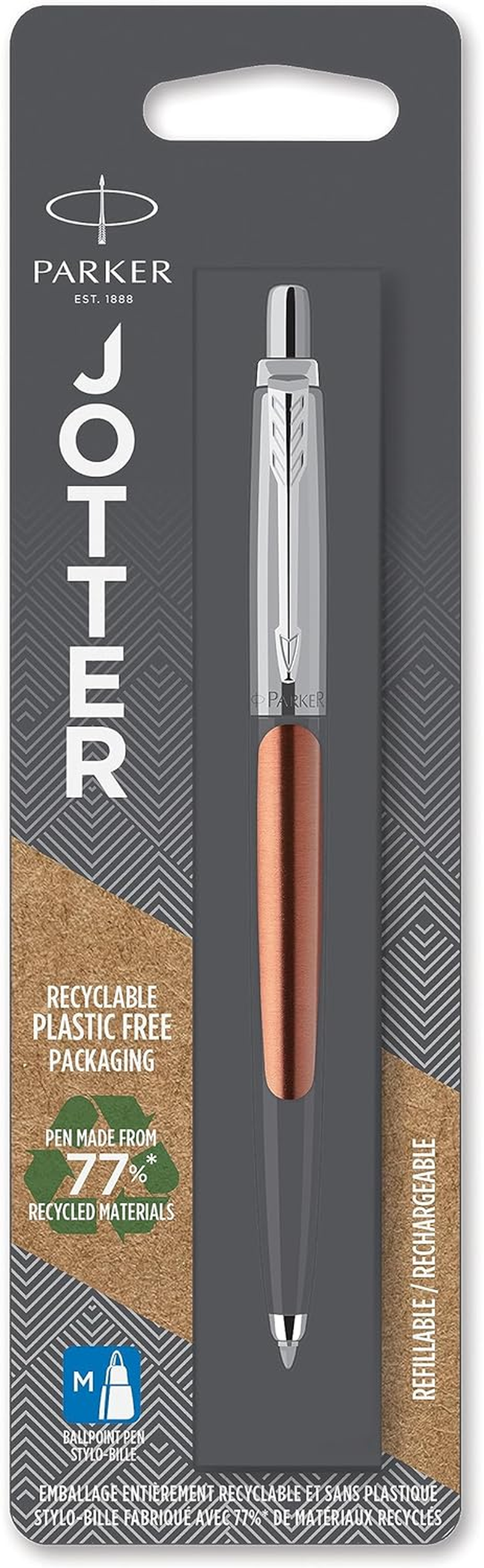 PARKER Jotter Ballpoint Pen, Kensington Red with Medium Point Blue Ink (1953241)