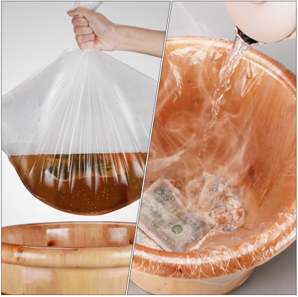 SOLUSTRE 160Pcs Disposable Foot Tub Liner Bath Basin Bags Bath Bucket Pouches for Foot Soak Bath Pedicure Spa Hotel Home image number 2