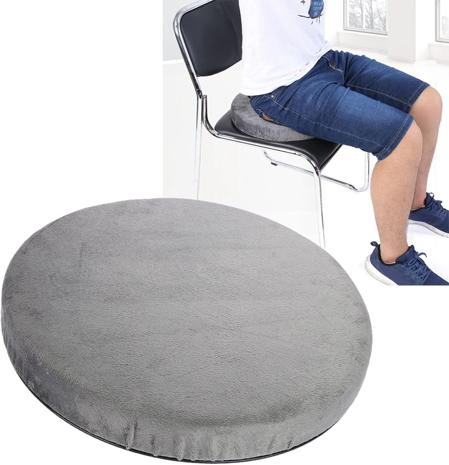 Joyzan Seat Cushion, Car Cushion Swivel round Dining Room Chair Cushions Cover Rotating Spinner Memory Pad Cusionshions Driver Auto Elder Mats Protection Pads Automobile Desk for Home Office Stool