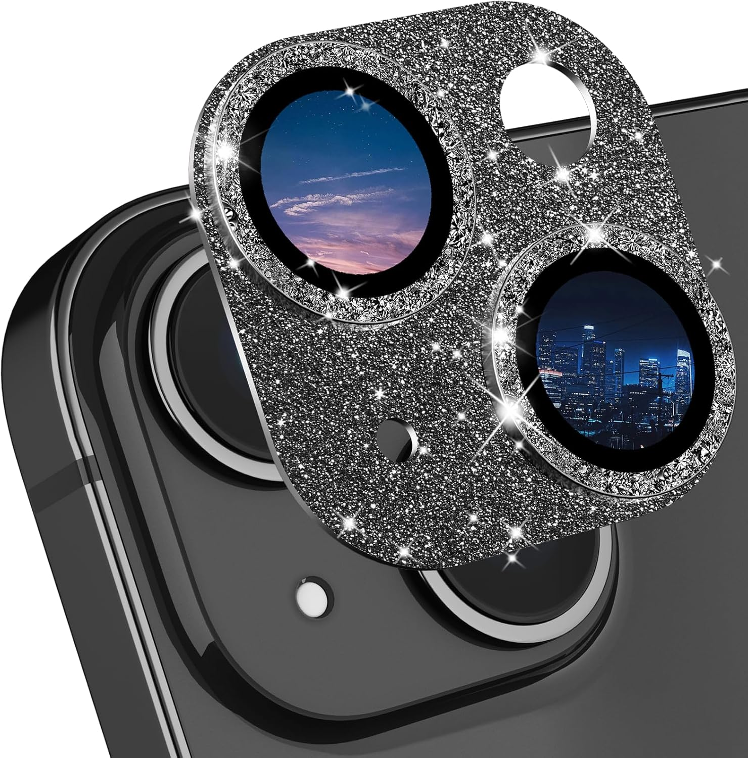 Cloudvalley for Iphone 15/ Iphone 15 plus Camera Lens Protector, HD Tempered Metal Matte Glass Anti-Scratch, Case Friendly Full Screen Cover Film Accessories, Glitterpink