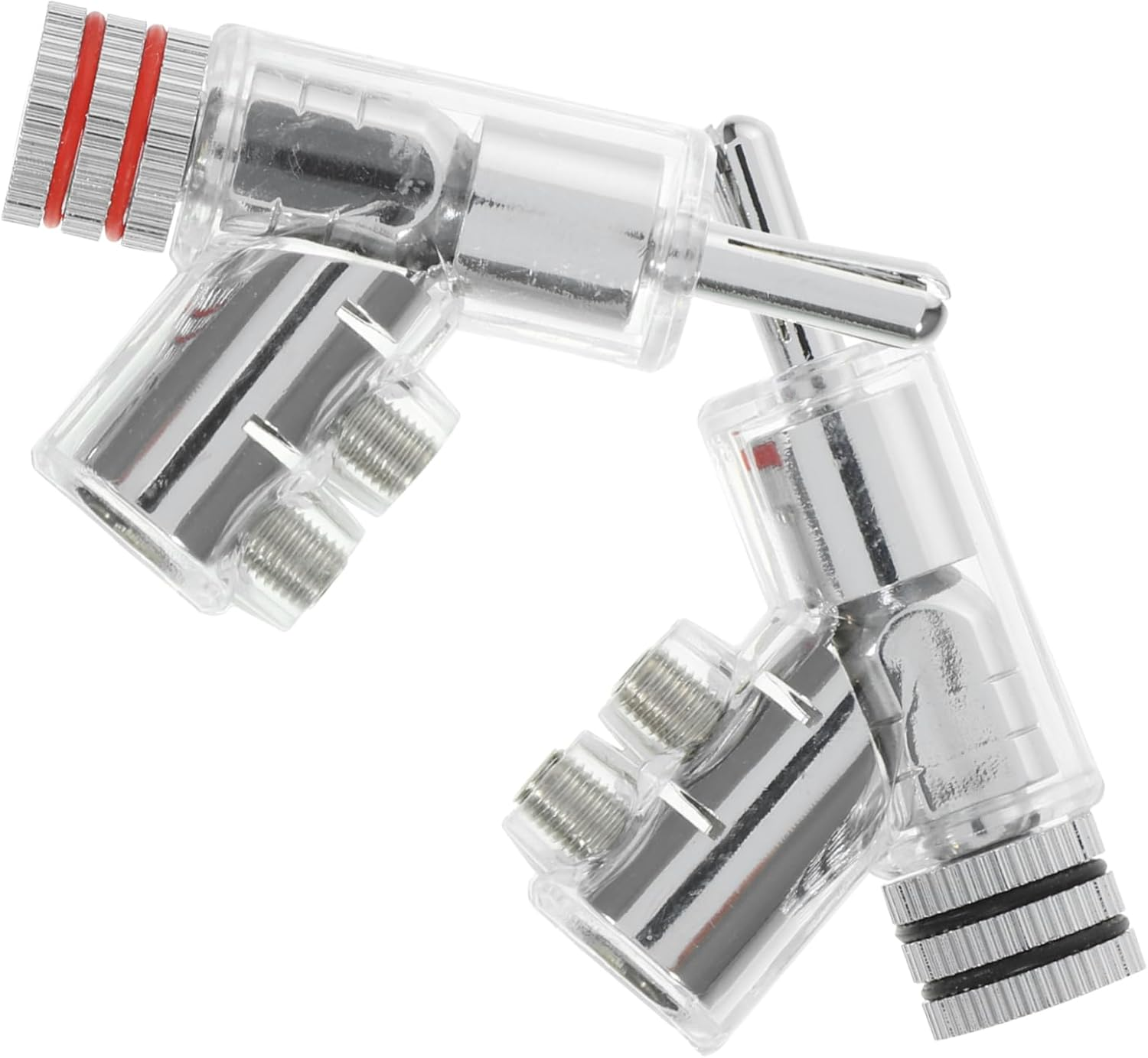 WOFASHPURET 2Pcs Gold-Plated Locking Banana Plug Connectors for Speaker Wire and Amplifier, Angled 45-Degree Solderless Audio Terminals Compatible with Home Theater and Hifi Systems