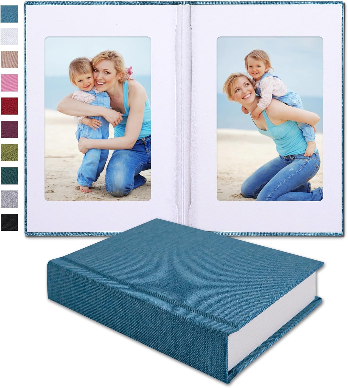 Small 4X6 Photo Album with Writing Space Holds 30 Photos Ideal for Wedding Theme-Album and Baby Photo Album (Beige)