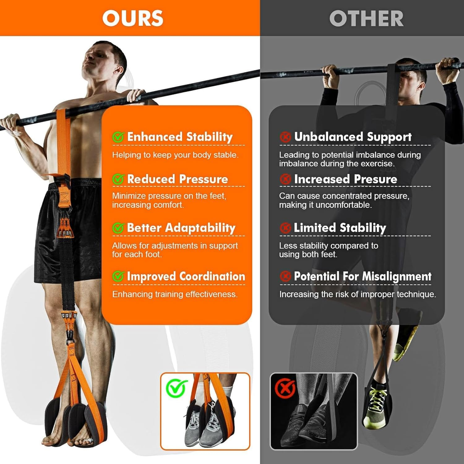 Pull up Assistance Bands, Adjustable Heavy Duty Resistance Band for Pull up Bar with Foot Strap, Assistance Upper Body Workout Equipment for Home Gym, Strength Training & Stretching image number 1