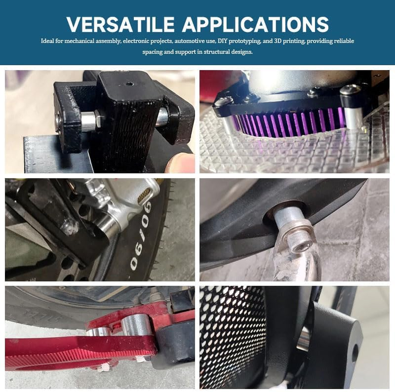 5 Pcs Aluminum Metal Spacer,8.2Mmx12Mmx20Mm round Screw Holder, Plain Grain Spacer for Screws Bolts and Rods image number 3