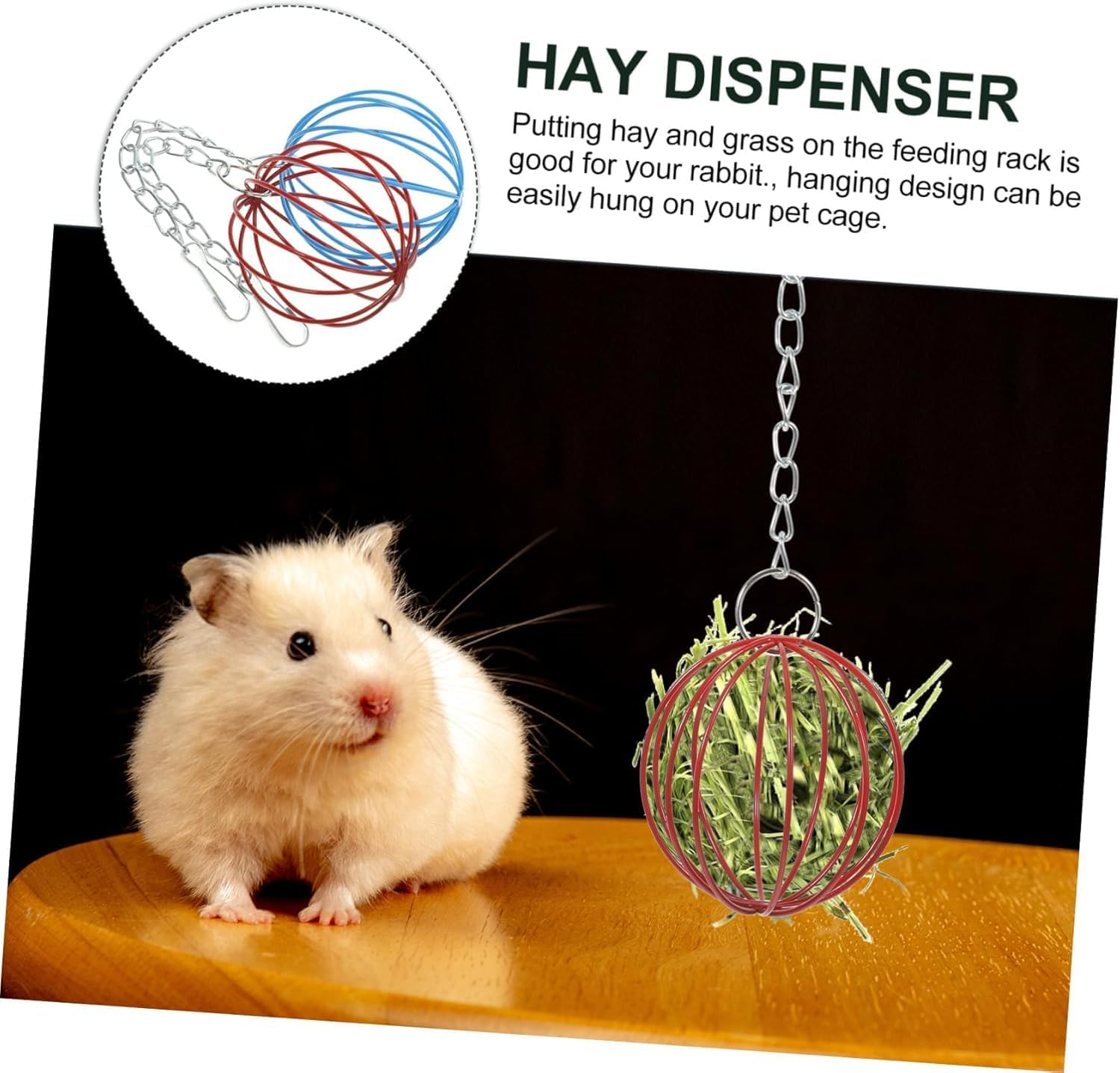 Stainless Steel Rabbit Hay Feeder Ball, 2-Pack, 6Cm, 6Cl, Interactive Toy, Portion Control image number 3