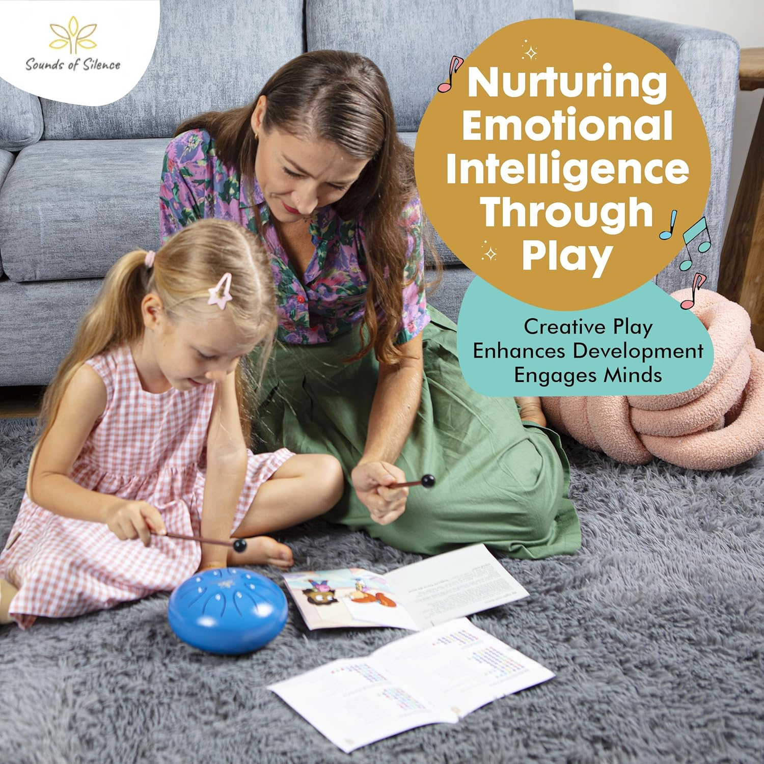 Steel Tongue Drum for Kids, Magic Calm Drum 6 Inch 8 Notes with Sing-A-Long Storybook and Songbook, Drums, Music Toys, Musical Instruments for Kids Ages 5-9, Anger Management Gifts image number 5