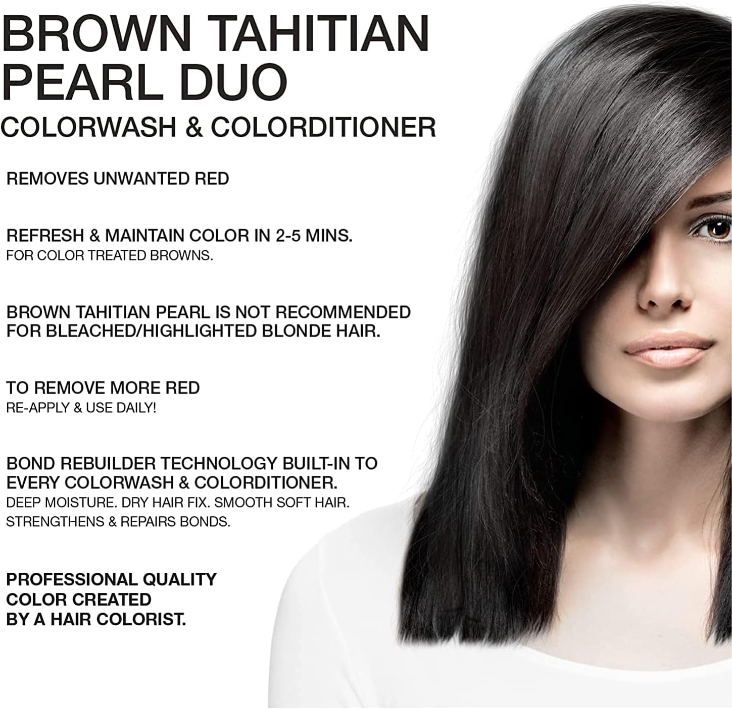 Celeb Luxury Gem Lites Duo Color Depositing Colorwash Shampoo & Conditioner Set + Bondfix Bond Rebuilder, Semi Permanent Hair Color, Vegan Hair Dye, Brown Tahitian Pearl image number 6