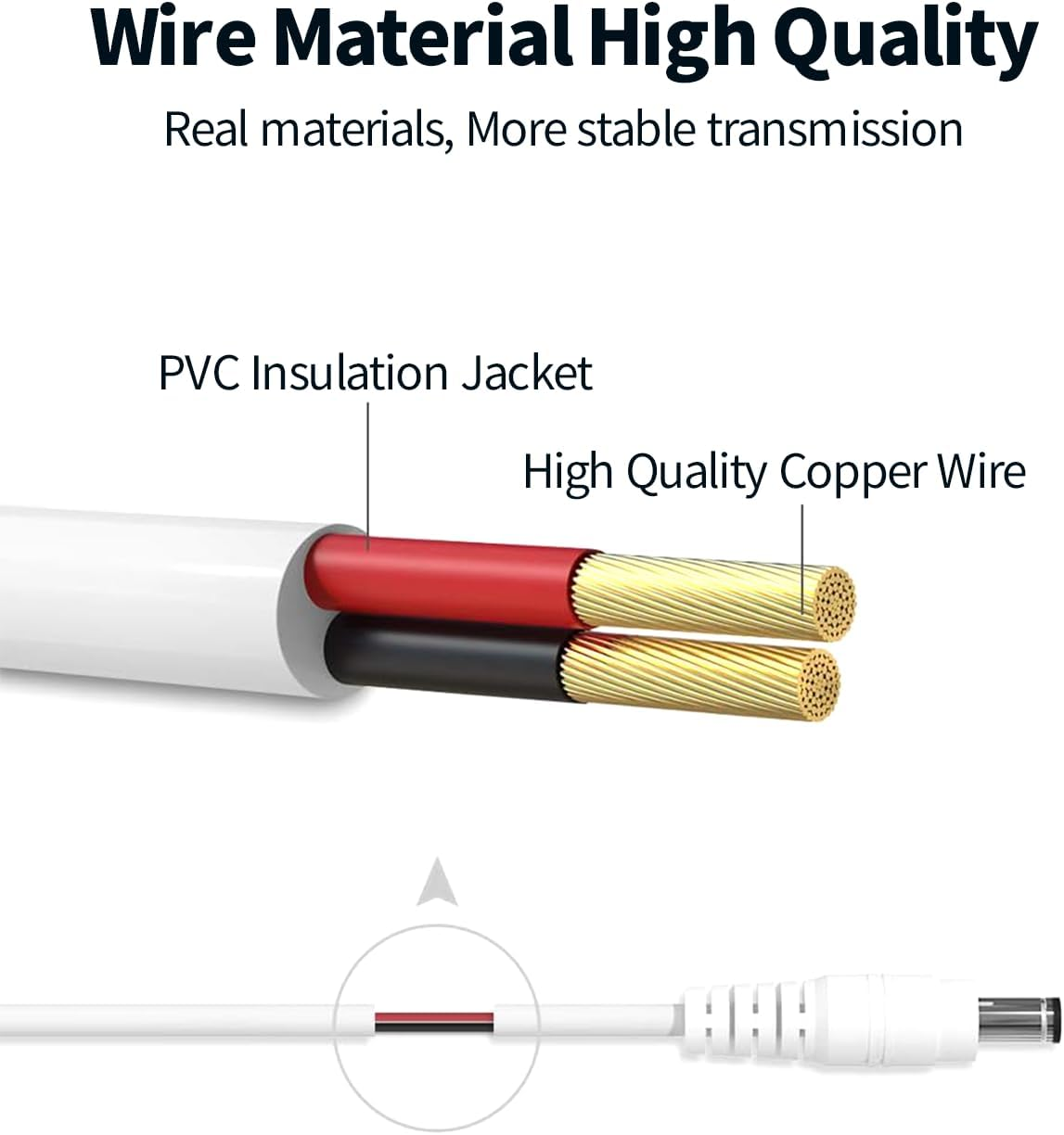 Tonton DC Power Extension Cable 2M 6.6FT 5.5Mm X 2.1Mm 90 Degree Right Angle Female to DC Male Power Adapter Cord for CCTV Security Camera Surveillance LED Strip DVR Router Guitar Effect Pedal (White) image number 3