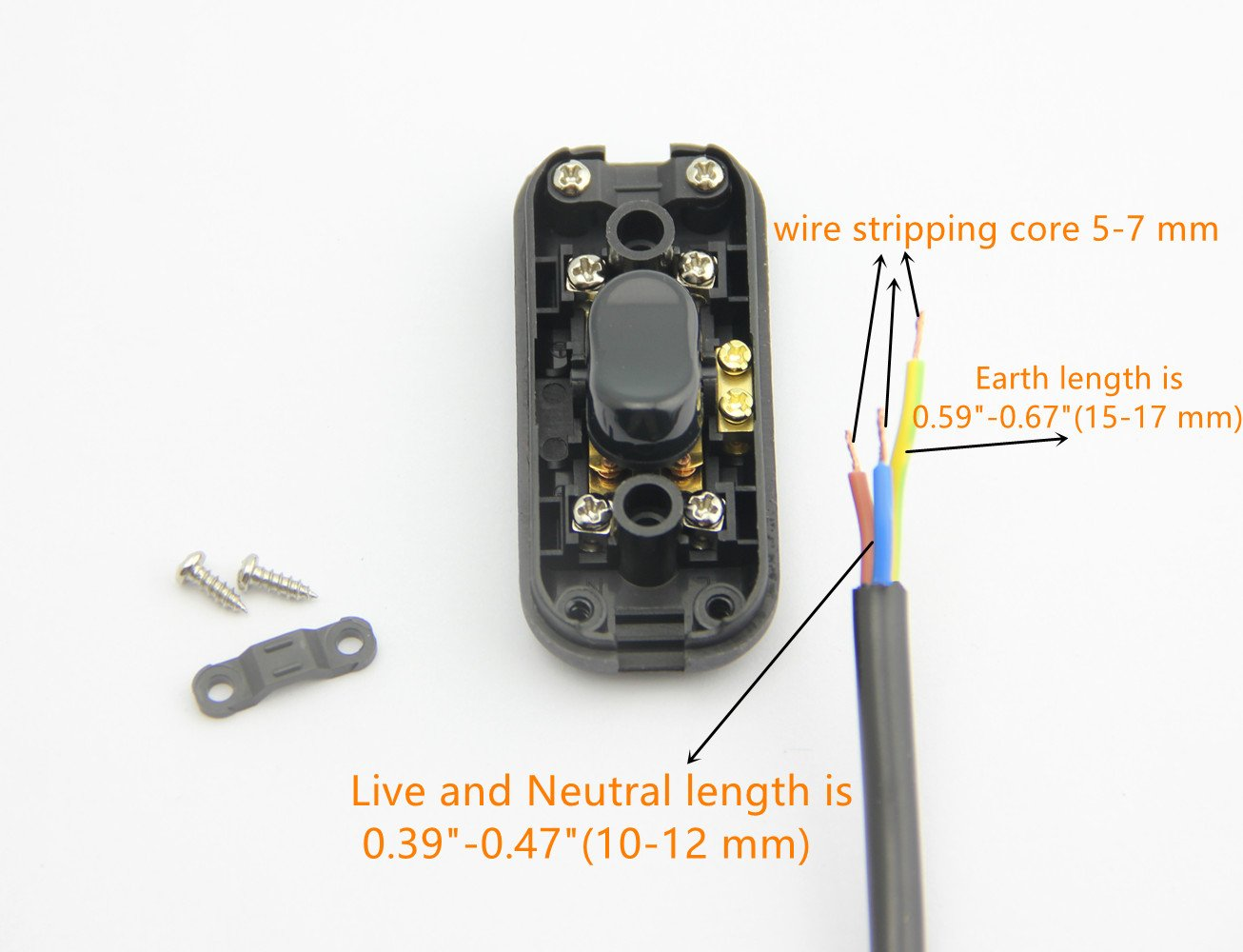 Intermediate Switch / [2 Pack] Sftlite Black Inline Switch Use Inline 2 or 3 Core Cord Intermediate Switch, Light Switch Light/Lamp Switch