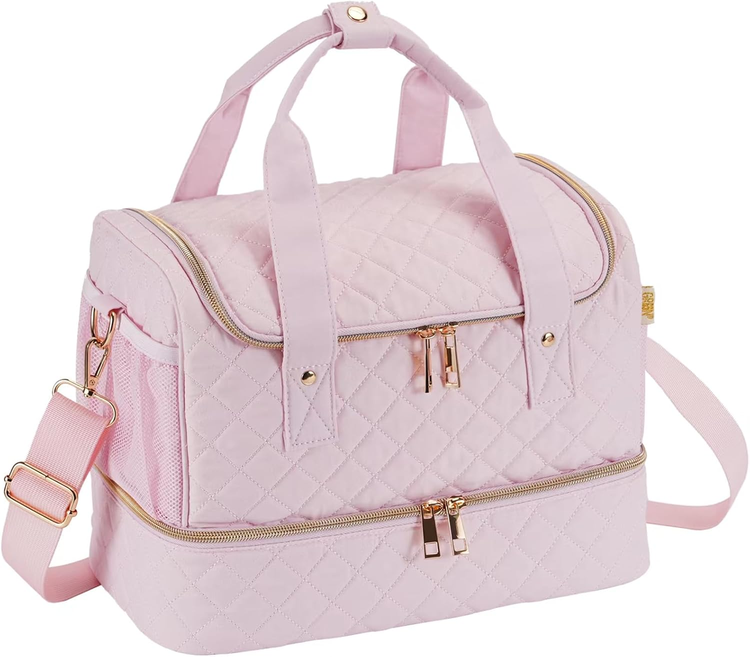 GR69N Nail Polish Organizer Case,Nail Storage Organizer Holds Nail Lamp & 50 Bottles Nail Polish,Travel Nail Tech Case,Nail Kit Organizer Bag Fits Nail Supplies & Manicure Tools,Pink (Patented)