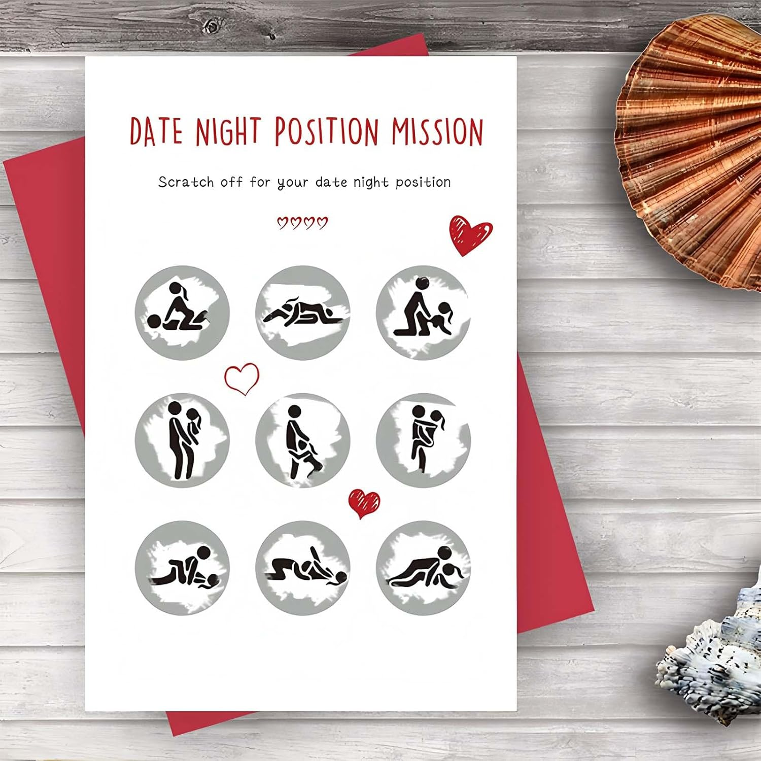 Mineens 3 Pcs Scratch off Date Night Poster for Couples - Sex Position Scratch off Card with an Envelope, Fun Anniversary for Him or Her, Valentine'S Day Couples Game image number 2