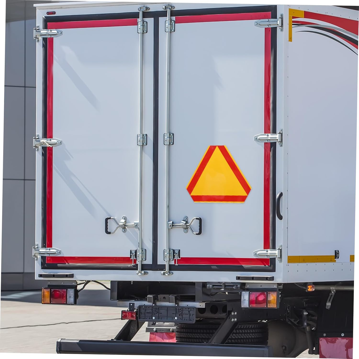 PRETYZOOM 2Pcs Reflective Triangle Vehicle Safety Signs Yellow Base and Red Border, 35Cm Aluminum Roadside Warning Triangles for Trucks and Low-Speed Vehicles image number 2