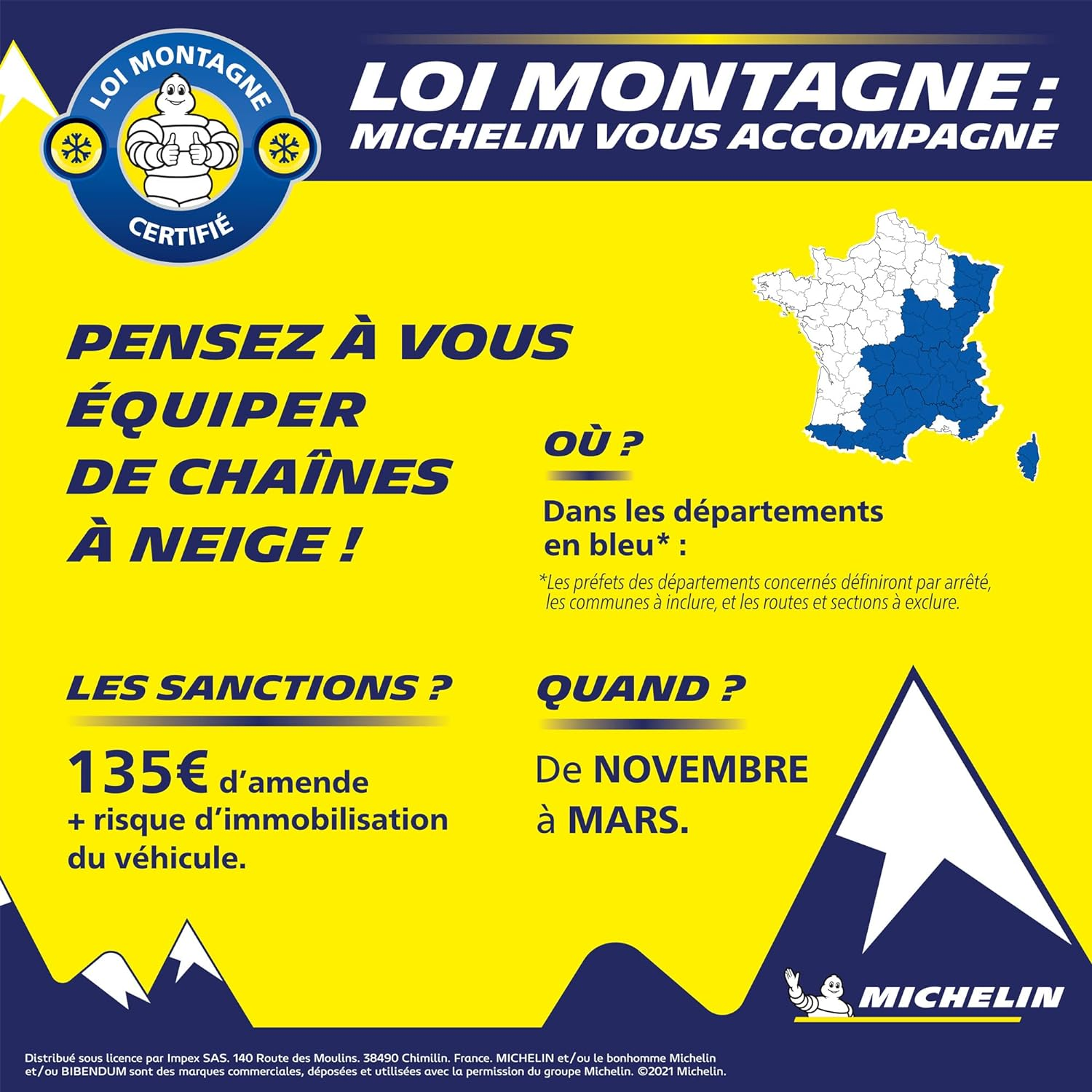 Michelin 008301 Easy Grip Snow Chains Evolution N&deg;18